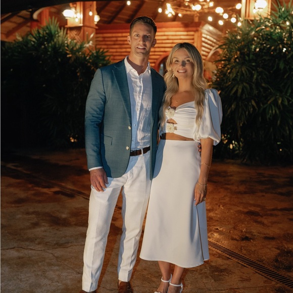 Rosewater House White Avin Midi Skirt and Rosa Silk Top Set, Size S - Picture 12 of 13